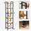 Tall Narrow Bookcase Vintage Industrial Display Unit Slim Rustic Storage Cabinet 4