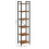 Tall Narrow Bookcase Vintage Industrial Display Unit Slim Rustic Storage Cabinet 5
