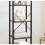 Tall Narrow Bookcase Vintage Industrial Display Unit Slim Rustic Storage Cabinet 6