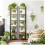 Tall Narrow Bookcase Vintage Industrial Display Unit Slim Rustic Storage Cabinet 2