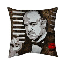 Begin Home Decor 5541-2020-FI5 20 x 20 in. Black & White The Godfather-Double Sided Print Indoor Pillow