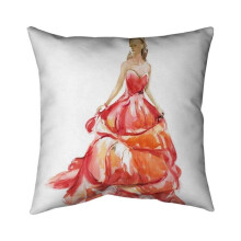 Begin Home Decor 5541-2020-FA33 20 x 20 in. Beautiful Red Prom Dress-Double Sided Print Indoor Pillow