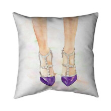 Begin Home Decor 5541-2020-FA31-1 20 x 20 in. Purple Studded High Heels-Double Sided Print Indoor Pillow