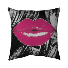 Begin Home Decor 5541-2020-FI55-1 20 x 20 in. Pink Glossy Lips-Double Sided Print Indoor Pillow