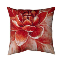 Begin Home Decor 5541-2020-FL89 20 x 20 in. Red Chrysanthemum-Double Sided Print Indoor Pillow