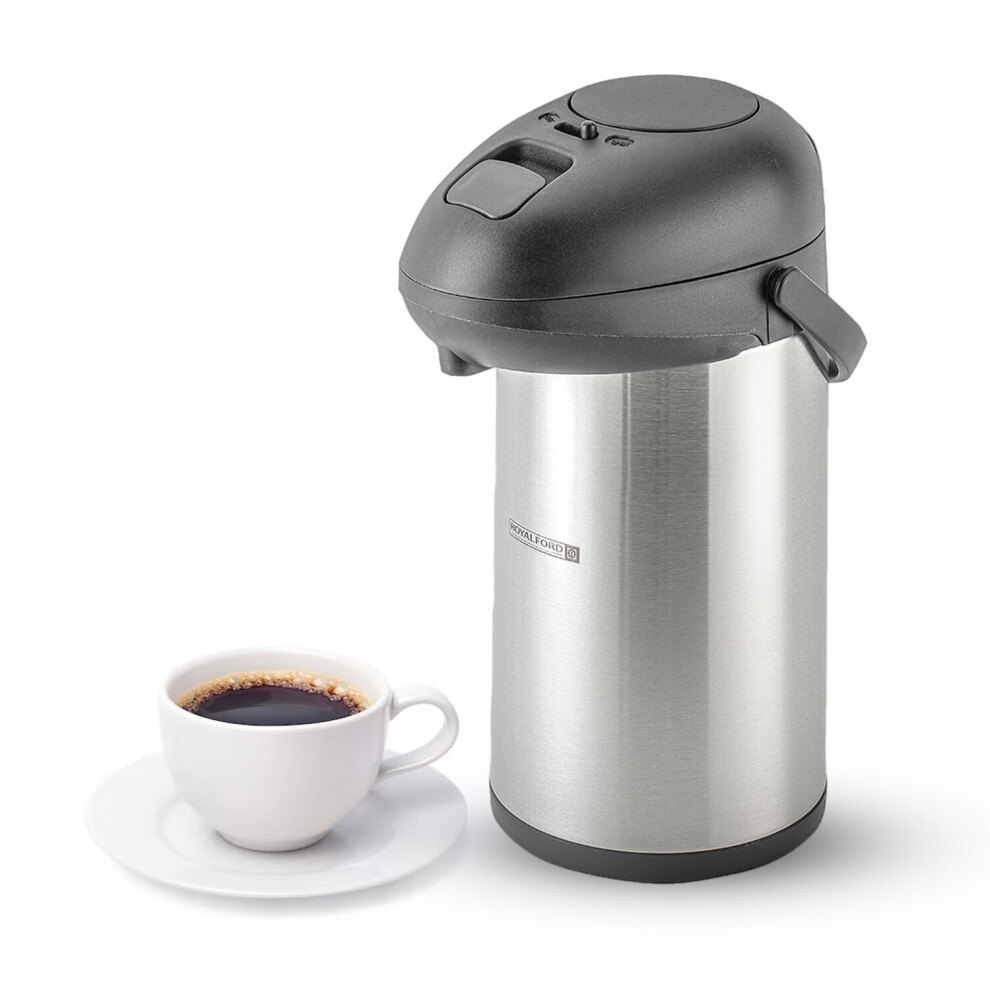 Royalford Airpot Vacuum Flask Hotcold Insulated Dispenser Pumpaction5l