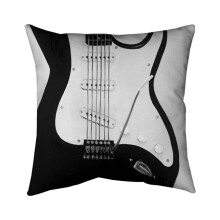 Begin Home Decor 5541-2020-MU30 20 x 20 in. Black Electric Guitar-Double Sided Print Indoor Pillow