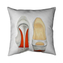 Begin Home Decor 5541-2626-FA17 26 x 26 in. Red & White Pumps-Double Sided Print Indoor Pillow