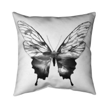 Begin Home Decor 5541-2020-AN467 20 x 20 in. Black Butterfly Sketch-Double Sided Print Indoor Pillow