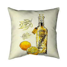 Begin Home Decor 5541-2020-GA11 20 x 20 in. Olive Oil & Lemons-Double Sided Print Indoor Pillow