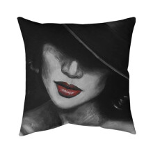Begin Home Decor 5541-2626-FA29 26 x 26 in. Mysterious Red Lips Lady-Double Sided Print Indoor Pillow