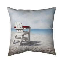 Begin Home Decor 5541-2020-CO25 20 x 20 in. White Beach Chair-Double Sided Print Indoor Pillow