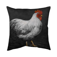 Begin Home Decor 5541-2626-AN201-1 26 x 26 in. Grey Rooster 2-Double Sided Print Indoor Pillow
