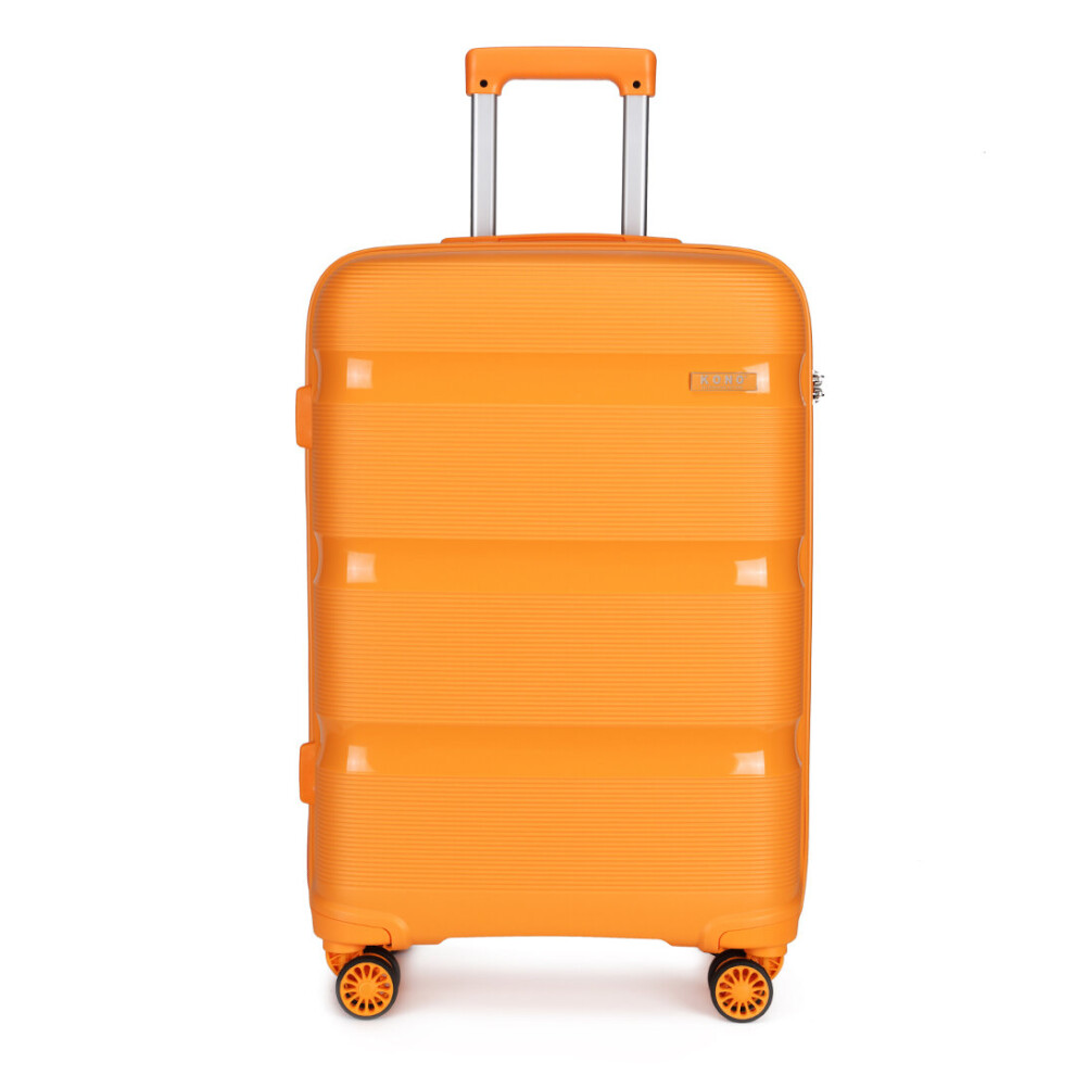 (orange, 24 inch) 20/24/28 Inch PP Hard Shell Suitcase With TSA Lock