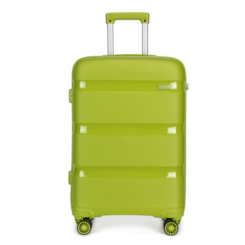 (green, 28 inch) 20/24/28 Inch PP Hard Shell Suitcase With TSA Lock