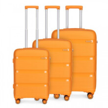 (orange, 20/24/28 inch) 20/24/28 Inch PP Hard Shell Suitcase With TSA Lock