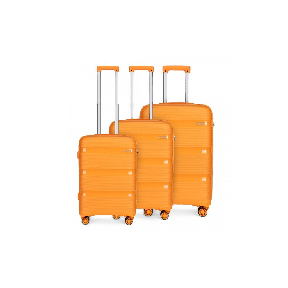 (orange, 20/24/28 inch) 20/24/28 Inch PP Hard Shell Suitcase With TSA Lock