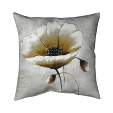 Begin Home Decor 5541-2020-FL6 20 x 20 in. Modern Beige Flower-Double Sided Print Indoor Pillow
