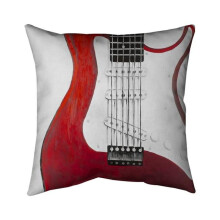 Begin Home Decor 5541-2020-MU31 20 x 20 in. Red Electric Guitar-Double Sided Print Indoor Pillow