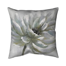 Begin Home Decor 5541-2020-FL5 20 x 20 in. White Chrysanthemum-Double Sided Print Indoor Pillow