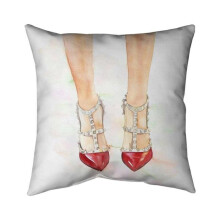 Begin Home Decor 5541-2626-FA31 26 x 26 in. Red Studded High Heels-Double Sided Print Indoor Pillow