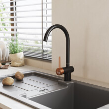 Black Stainless Steel Side Lever Kitchen Tap Mixer Tap