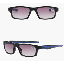 (Blue, +250) READING GLASSES Mens SPORTS Silicone Temple Reader