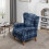 (Blue) Wingback Fireside Armchair Tartan Fabric 9