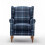 (Blue) Wingback Fireside Armchair Tartan Fabric 7