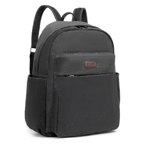 Miss Lulu (black) Canvas Lightweight Casual School Backpack 1