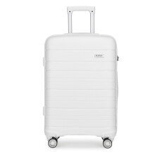 (white, 24-inch) 20/24/28 inch Multi Texture Hard Shell PP Suitcase Classic Collection With TSA Lock