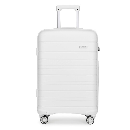 (white, 24-inch) 20/24/28 inch Multi Texture Hard Shell PP Suitcase Classic Collection With TSA Lock