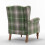 (Green) Wingback Fireside Armchair Tartan Fabric 9