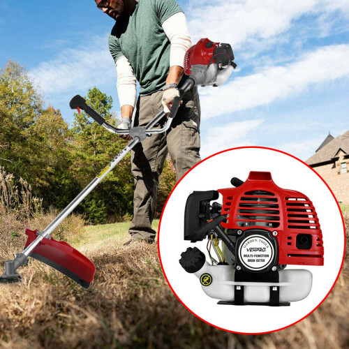 Petrol Backpack Brush Cutter Strimmer Grass Trimmer Garden 52cc 2 Stroke Kit 1