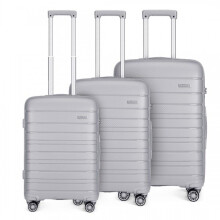 (grey, 20/24/28-inch) 20/24/28 inch Multi Texture Hard Shell PP Suitcase Classic Collection With TSA Lock