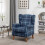 (Blue) Wingback Fireside Armchair Tartan Fabric 1