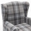 (Grey) Wingback Fireside Armchair Tartan Fabric 8