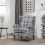 (Grey) Wingback Fireside Armchair Tartan Fabric 1