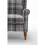 (Grey) Wingback Fireside Armchair Tartan Fabric 5