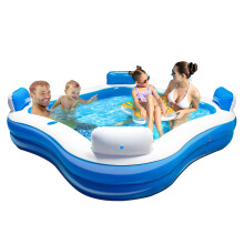 Family Size Lounge Swim Centre Inflatable Swimming Pool w/ Cup Holders
