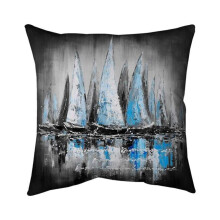 Begin Home Decor 5541-2020-CO27 20 x 20 in. Blue Sailboats-Double Sided Print Indoor Pillow