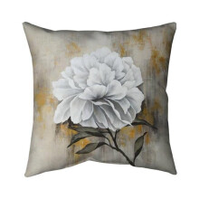 Begin Home Decor 5541-2020-FL350 20 x 20 in. White Peony-Double Sided Print Indoor Pillow