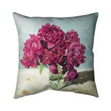 Begin Home Decor 5541-2626-FL372 26 x 26 in. Fuchsia Peony-Double Sided Print Indoor Pillow