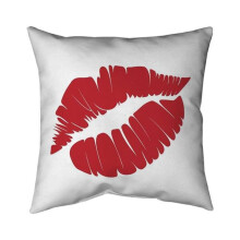Begin Home Decor 5541-2020-MI6 20 x 20 in. Red Lipstick Mark-Double Sided Print Indoor Pillow