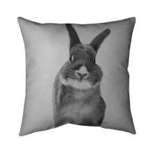 Begin Home Decor 5541-2020-AN465 20 x 20 in. Funny Grey Rabbit-Double Sided Print Indoor Pillow