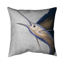 Begin Home Decor 5541-2626-AN156-1 26 x 26 in. Gold Swordfish-Double Sided Print Indoor Pillow