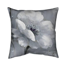 Begin Home Decor 5541-2020-FL41 20 x 20 in. Grey & White Flowers-Double Sided Print Indoor Pillow