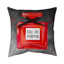 Begin Home Decor 5541-2020-MI23 20 x 20 in. Perfume Red Bottle-Double Sided Print Indoor Pillow