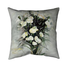 Begin Home Decor 5541-2020-FL367 20 x 20 in. Lisianthus White Bouquet-Double Sided Print Indoor Pillow