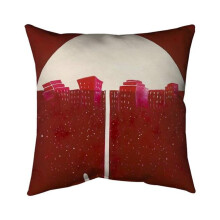 Begin Home Decor 5541-2020-MI39 20 x 20 in. Red City Under Umbrella-Double Sided Print Indoor Pillow